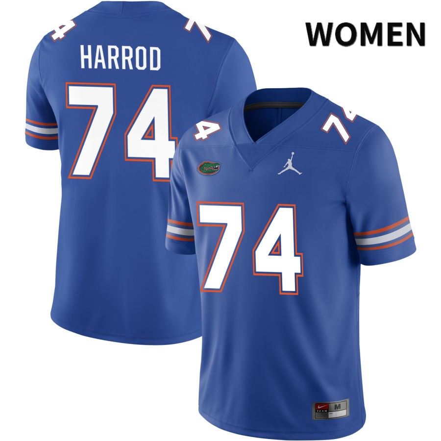 NCAA Florida Gators Will Harrod Women's #74 Jordan Brand Royal 2022 NIL Stitched Authentic College Football Jersey RLP7564WG